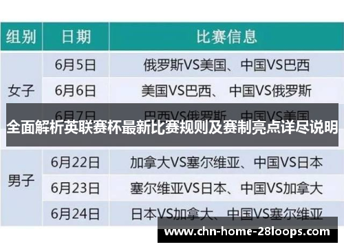 全面解析英联赛杯最新比赛规则及赛制亮点详尽说明
